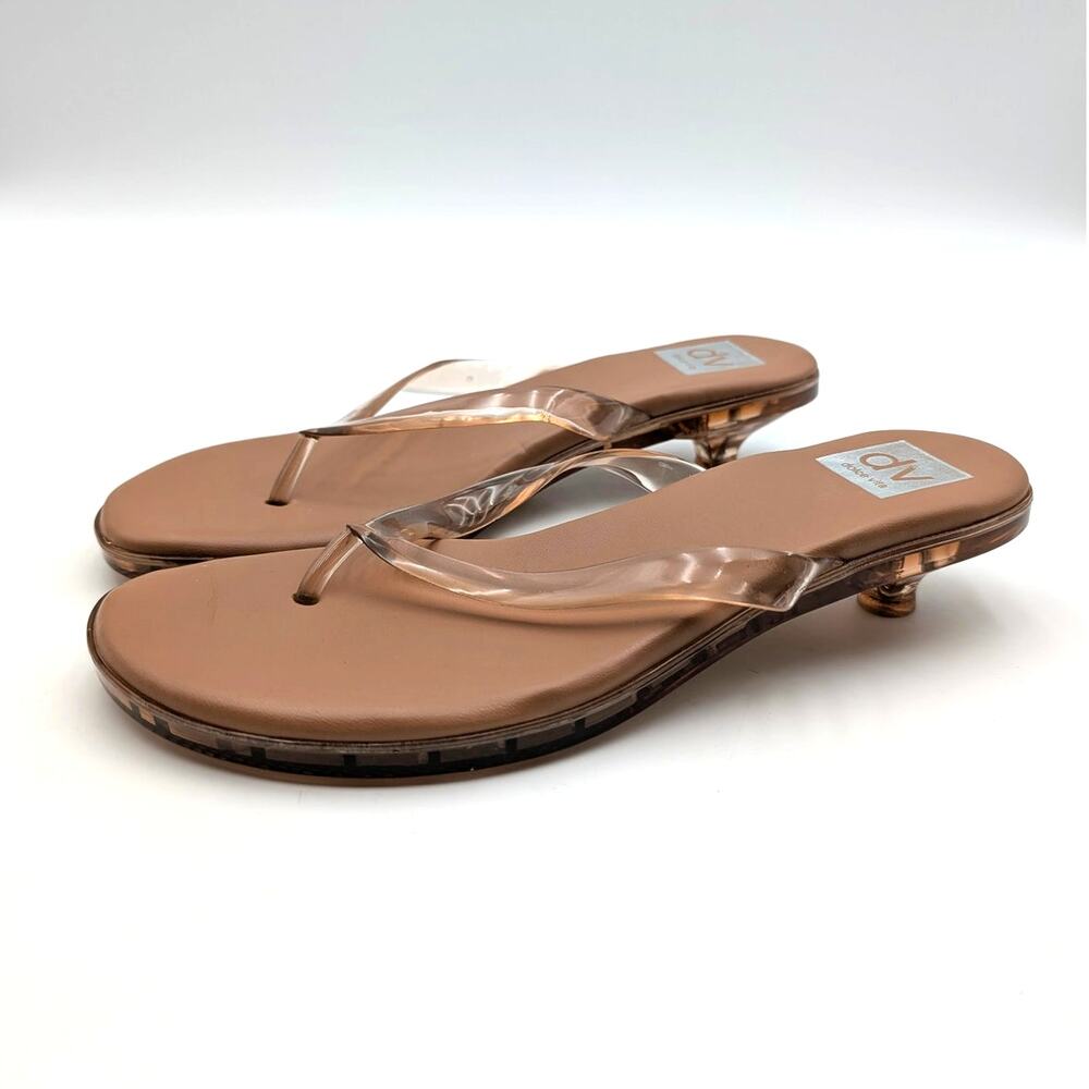 DV by Dolce Vita Cicely Kitten Heel Flip Flop Women's Toffee Size US8 EU38.5